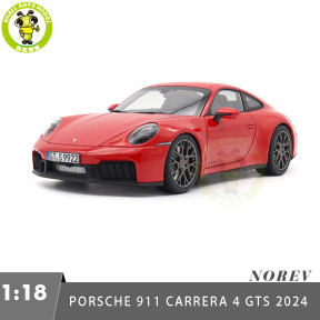 1/18 Porsche 911 Carrera 4 GTS 2024 Norev 187171 Guards Red Diecast Model Toys Car Gifts For Friends Father