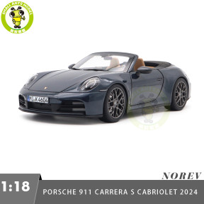 1/18 Porsche 911 Carrera S Cabriolet 2024 Norev 187180 Yachting Blue Metallic Diecast Model Toys Car Gifts For Friends Father
