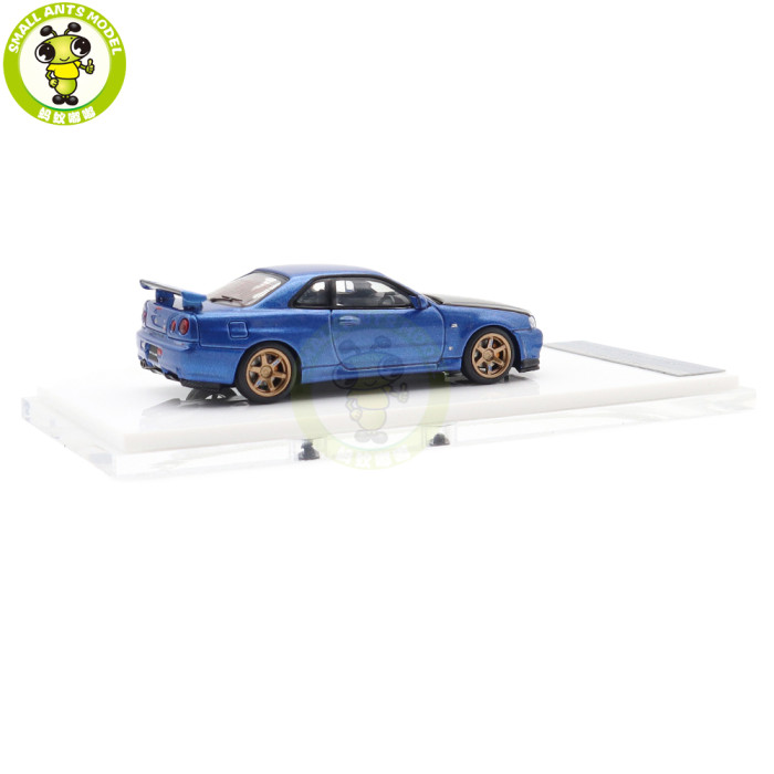 1/64 MOTORHELIX Nissan Skyline GT-R(R34) V-Spec ll Customized Diecast Model Toy Car Gifts For Father Friends
