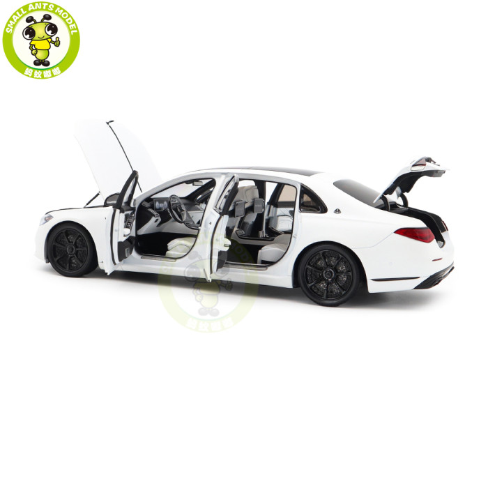 1/18 Mercedes Maybach S Class Night Series S680 2023 Almost Real 820142 Opalith White Matt Diecast Model Toy Car Gifts For Friends Father