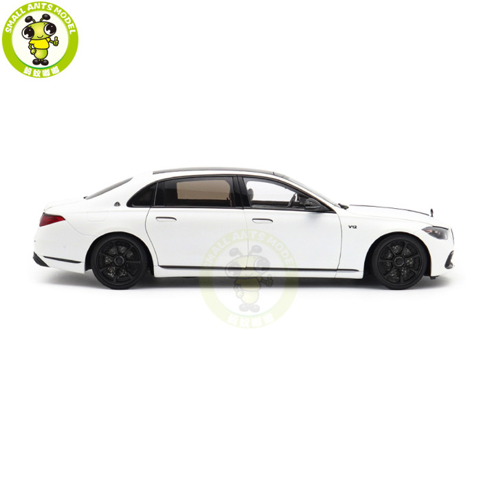 1/18 Mercedes Maybach S Class Night Series S680 2023 Almost Real 820142 Opalith White Matt Diecast Model Toy Car Gifts For Friends Father