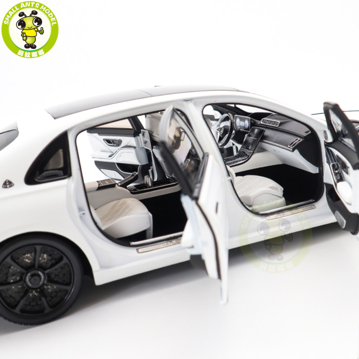 1/18 Mercedes Maybach S Class Night Series S680 2023 Almost Real 820142 Opalith White Matt Diecast Model Toy Car Gifts For Friends Father
