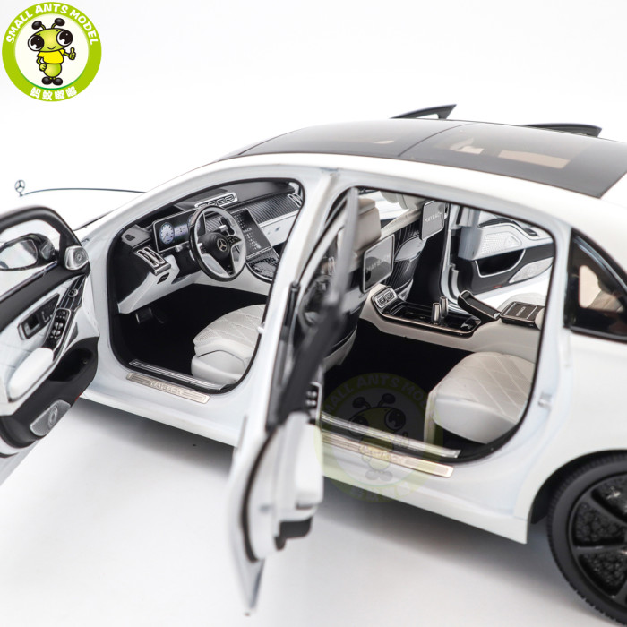 1/18 Mercedes Maybach S Class Night Series S680 2023 Almost Real 820142 Opalith White Matt Diecast Model Toy Car Gifts For Friends Father