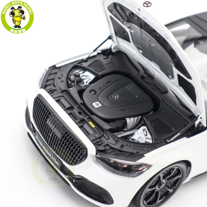 1/18 Mercedes Maybach S Class Night Series S680 2023 Almost Real 820142 Opalith White Matt Diecast Model Toy Car Gifts For Friends Father