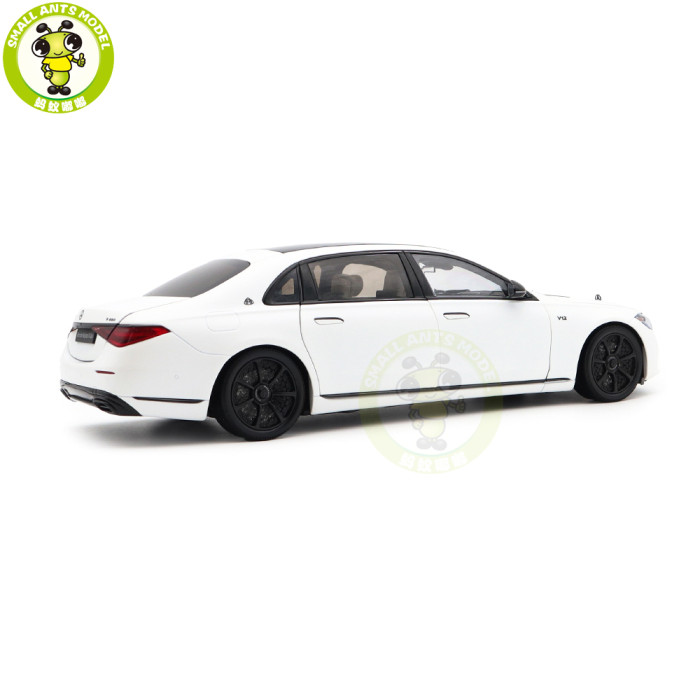 1/18 Mercedes Maybach S Class Night Series S680 2023 Almost Real 820142 Opalith White Matt Diecast Model Toy Car Gifts For Friends Father