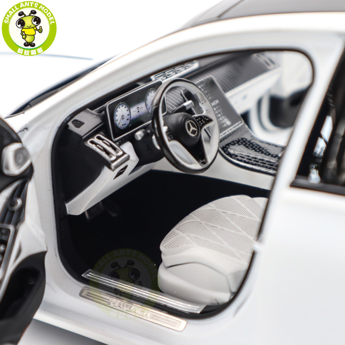 1/18 Mercedes Maybach S Class Night Series S680 2023 Almost Real 820142 Opalith White Matt Diecast Model Toy Car Gifts For Friends Father
