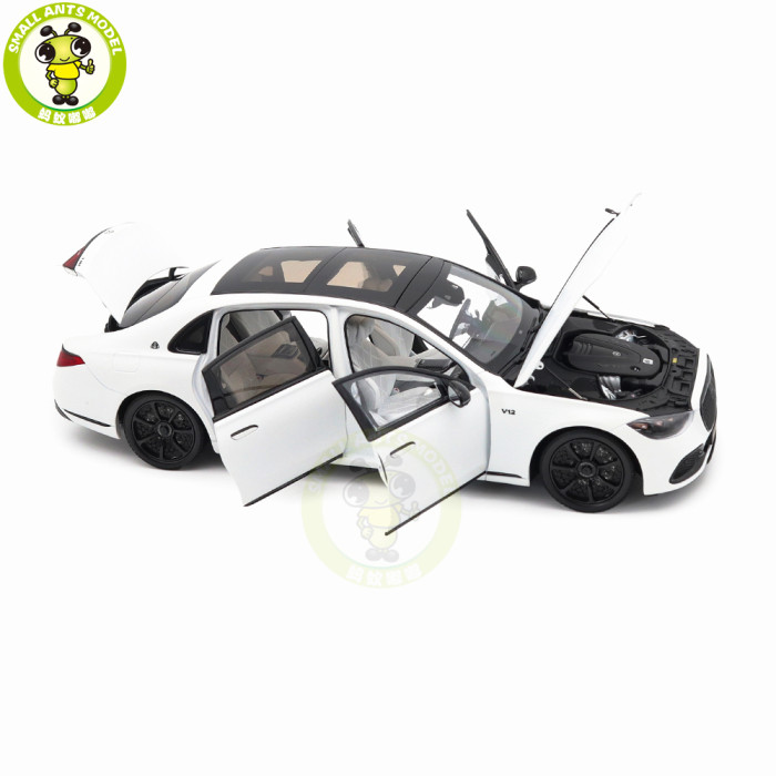 1/18 Mercedes Maybach S Class Night Series S680 2023 Almost Real 820142 Opalith White Matt Diecast Model Toy Car Gifts For Friends Father