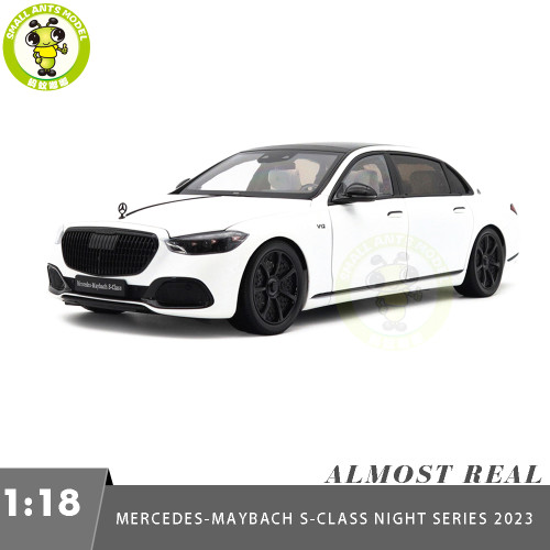 1/18 Mercedes Maybach S Class Night Series S680 2023 Almost Real 820142 Opalith White Matt Diecast Model Toy Car Gifts For Friends Father