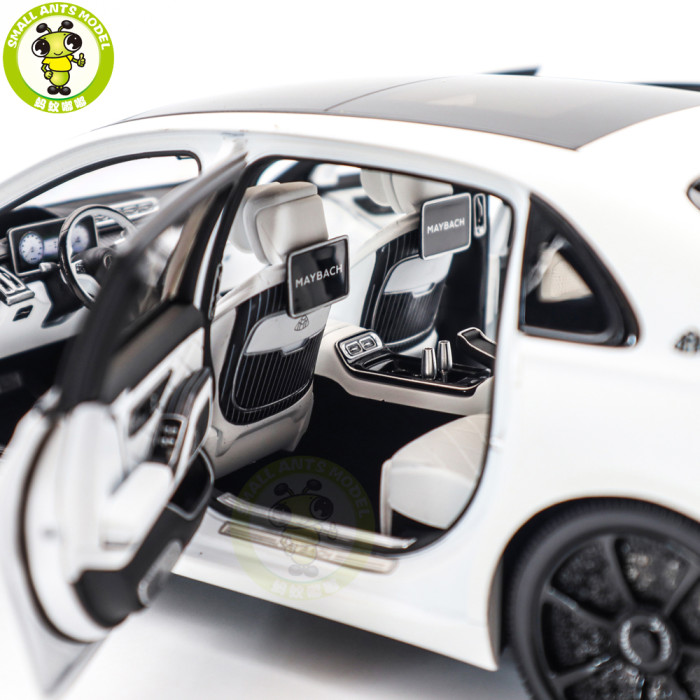 1/18 Mercedes Maybach S Class Night Series S680 2023 Almost Real 820142 Opalith White Matt Diecast Model Toy Car Gifts For Friends Father