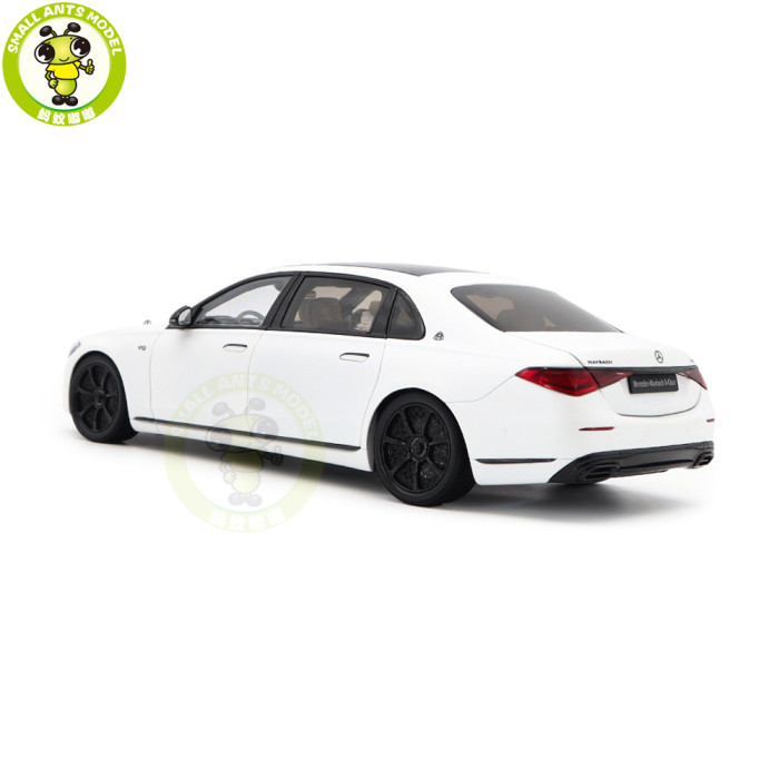 1/18 Mercedes Maybach S Class Night Series S680 2023 Almost Real 820142 Opalith White Matt Diecast Model Toy Car Gifts For Friends Father
