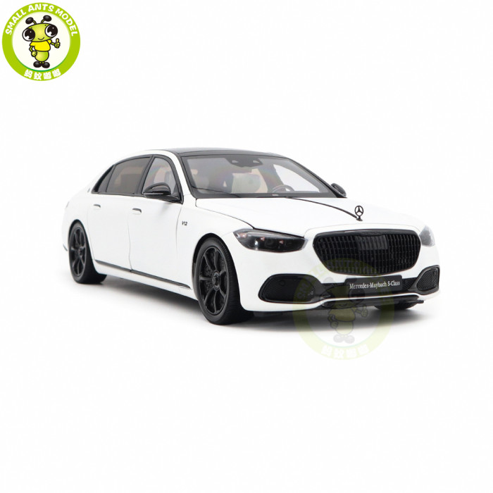 1/18 Mercedes Maybach S Class Night Series S680 2023 Almost Real 820142 Opalith White Matt Diecast Model Toy Car Gifts For Friends Father