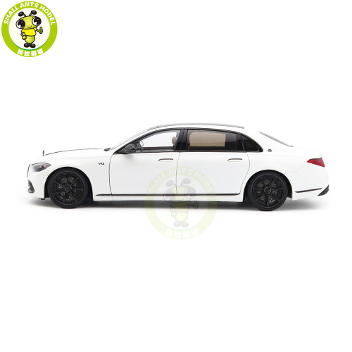 1/18 Mercedes Maybach S Class Night Series S680 2023 Almost Real 820142 Opalith White Matt Diecast Model Toy Car Gifts For Friends Father