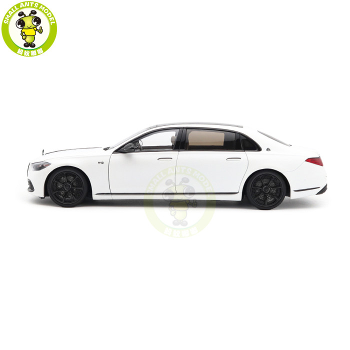 1/18 Mercedes Maybach S Class Night Series S680 2023 Almost Real 820142 Opalith White Matt Diecast Model Toy Car Gifts For Friends Father
