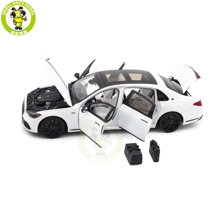 1/18 Mercedes Maybach S Class Night Series S680 2023 Almost Real 820142 Opalith White Matt Diecast Model Toy Car Gifts For Friends Father