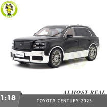 1/18 Toyota Century 2023 SUV Almost Real 870220 Black Silver RHD Diecast Model Car Gifts For Father Friends