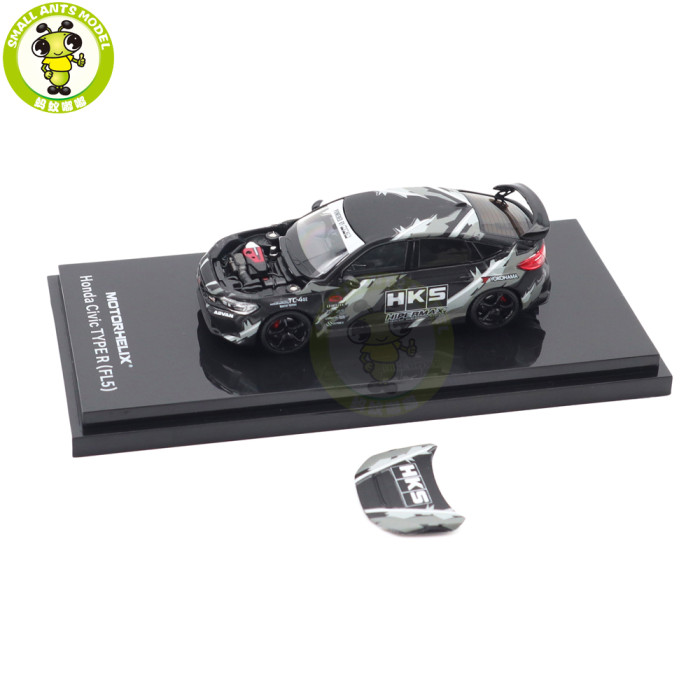 1/64 MOTORHELIX Honda Civic TYPE R (FL5) HKS Livery Diecast Model Toy Car Gifts For Father Friends