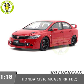 1/18 MOTORHELIX Honda CIVIC Type R FD2 MUGEN RR Diecast Model Toy Car Gifts For Father Friends
