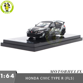 1/64 MOTORHELIX Honda Civic TYPE R (FL5) HKS Livery Diecast Model Toy Car Gifts For Father Friends
