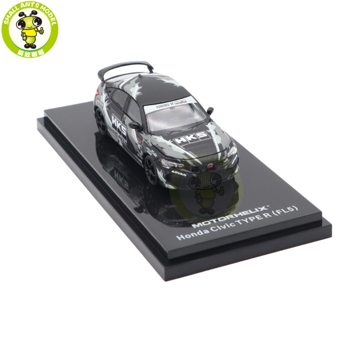 1/64 MOTORHELIX Honda Civic TYPE R (FL5) HKS Livery Diecast Model Toy Car Gifts For Father Friends
