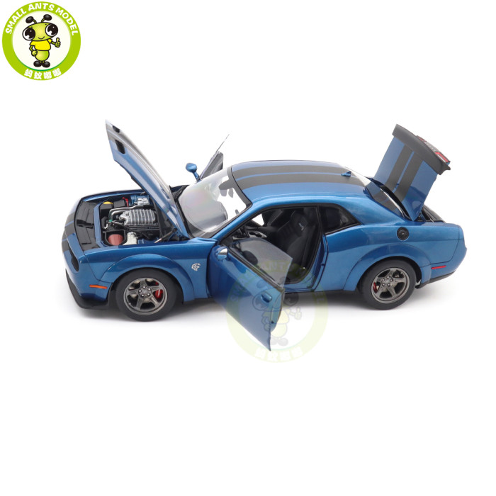 1/18 Dodge Challenger SRT Super Stock 2023 AUTOart 71767 Frosbite/Blue Model Car