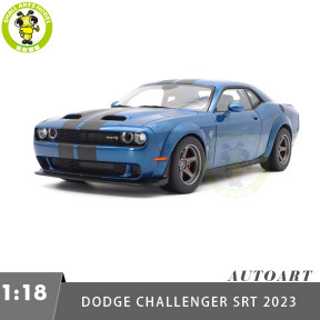 1/18 Dodge Challenger SRT Super Stock 2023 AUTOart 71767 Frosbite/Blue Model Car