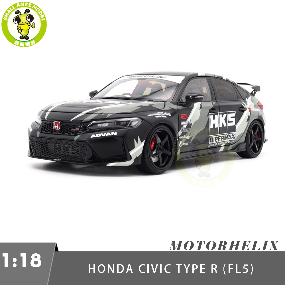 1/18 MOTORHELIX Honda Civic TYPE R (FL5) HKS Livery Diecast Model Toy ...
