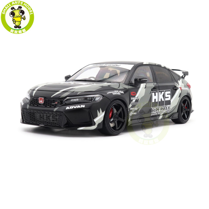 1/18 MOTORHELIX Honda Civic TYPE R (FL5) HKS Livery Diecast Model Toy Car Gifts For Father Friends