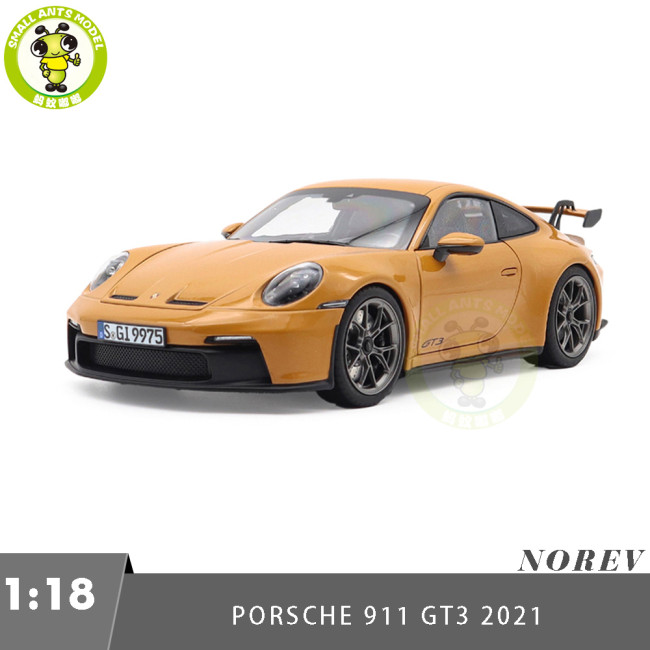 1/18 Porsche 911 GT3 2021 Norev 187387 Bahama Yellow Diecast Model Toys Car Gifts For Friends Father
