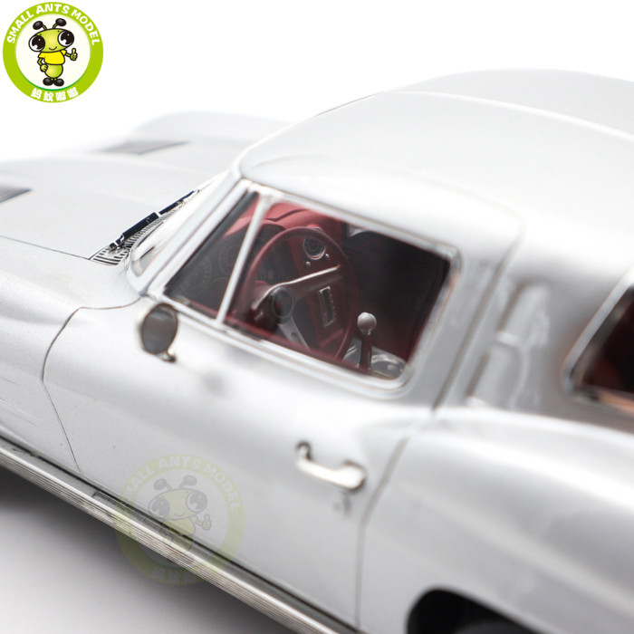 1/18 Chevrolet Corvette Sting Ray 1963 Norev 189052 Sebring Silver Metallic Diecast Model Toys Car Boys Girls Gifts