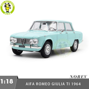 1/18 Alfa Romeo Giulia ti 1964 Norev 187974 Sky Blue Diecast Model Toys Car Gifts For Father Friends