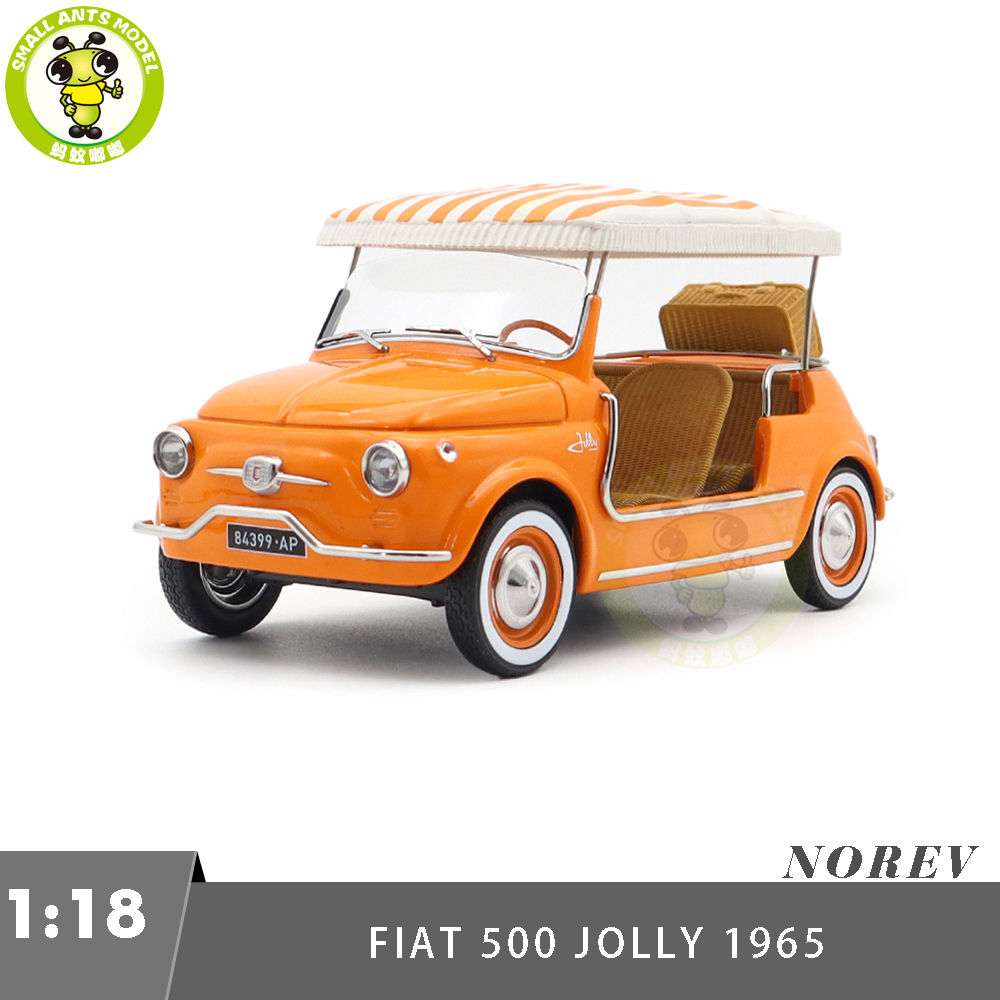 1/18 Fiat 500 Jolly 1965 Norev 187791 Orange Diecast Model Toys