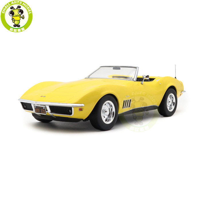 1/18 Chevrolet Corvette Cabriolet 1969 Norev 189039 Daytona Yellow Diecast Model Toys Car Boys Girls Gifts