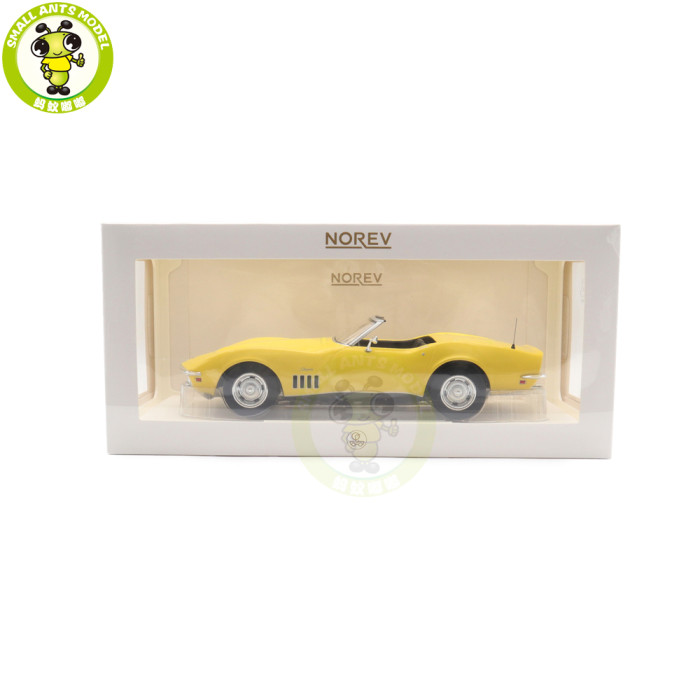 1/18 Chevrolet Corvette Cabriolet 1969 Norev 189039 Daytona Yellow Diecast Model Toys Car Boys Girls Gifts