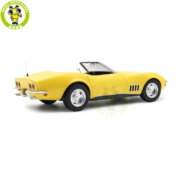 1/18 Chevrolet Corvette Cabriolet 1969 Norev 189039 Daytona Yellow Diecast Model Toys Car Boys Girls Gifts
