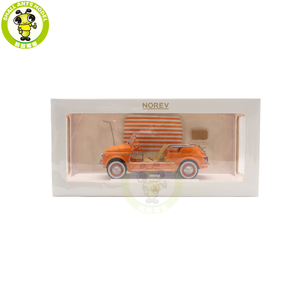 1/18 Fiat 500 Jolly 1965 Norev 187791 Orange Diecast Model Toys