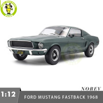 1/12 Ford Mustang Fastback 1968 Norev 122702 Satin Green Metallic Diecast Model Toy Car Gifts For Friends