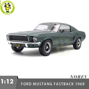 1/12 Ford Mustang Fastback 1968 Norev 122702 Satin Green Metallic Diecast Model Toy Car Gifts For Friends