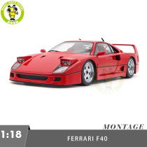 1/18 Ferrari F40 Red Montage Model Diecast Model Toy Cars Gifts For Father Friends