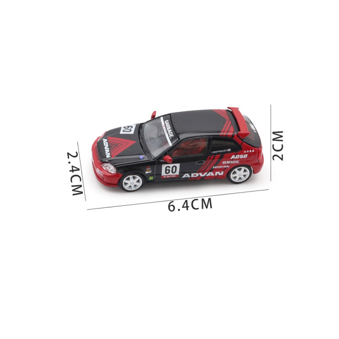 1/64 MOTORHELIX Honda Civic Type R EK9 Diecast Model Toy Car Gifts For Father Friends