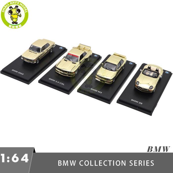 1/64 Almost Real BMW 3.0 CSL 2002 Z8 M3 Golden Chrome Diecast Model Toys Car Gifts For Friends