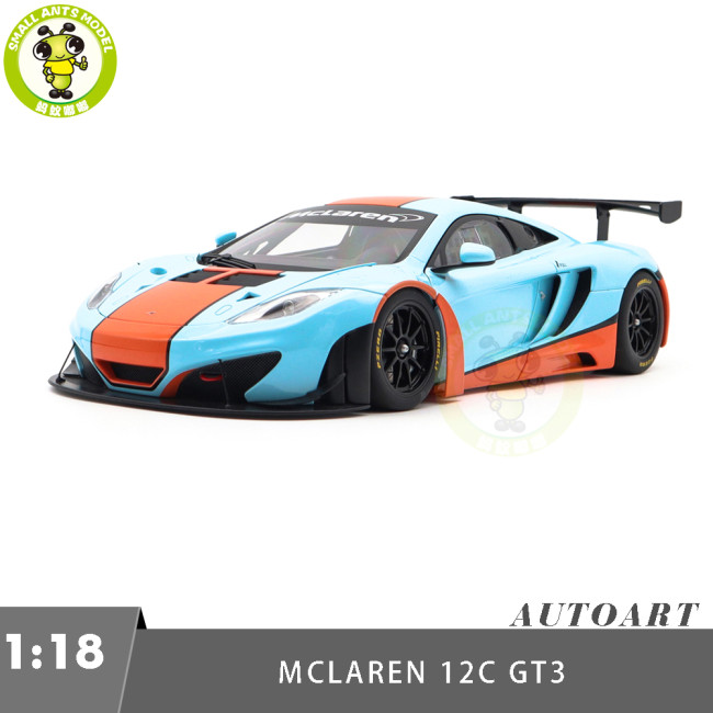 1/18 McLaren 12C GT3 Autoart 81343 Blue/Orange Paint Scheme Model Toy Car Gifts For Father Friends