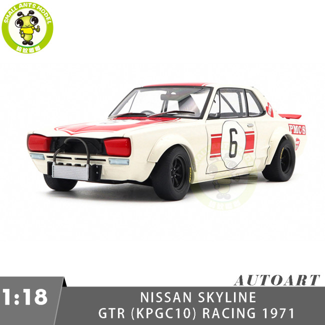 1/18 Nissan Skyline GT-R KPGC10 Racing 1971 Kunimitsu Takahashi #6 Japan GP Winner AUTOart 87176 Diecast Model Car Gifts For Friends