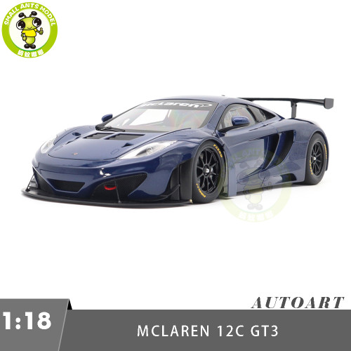 1/18 McLaren 12C GT3 Autoart 81344 Azure Blue Model Toy Car Gifts For Father Friends