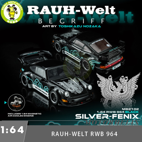 Pre-order 1/64 RWB Porsche 964 Silver‑Fenix Motorhelix Diecast Model Car Gifts For Friends
