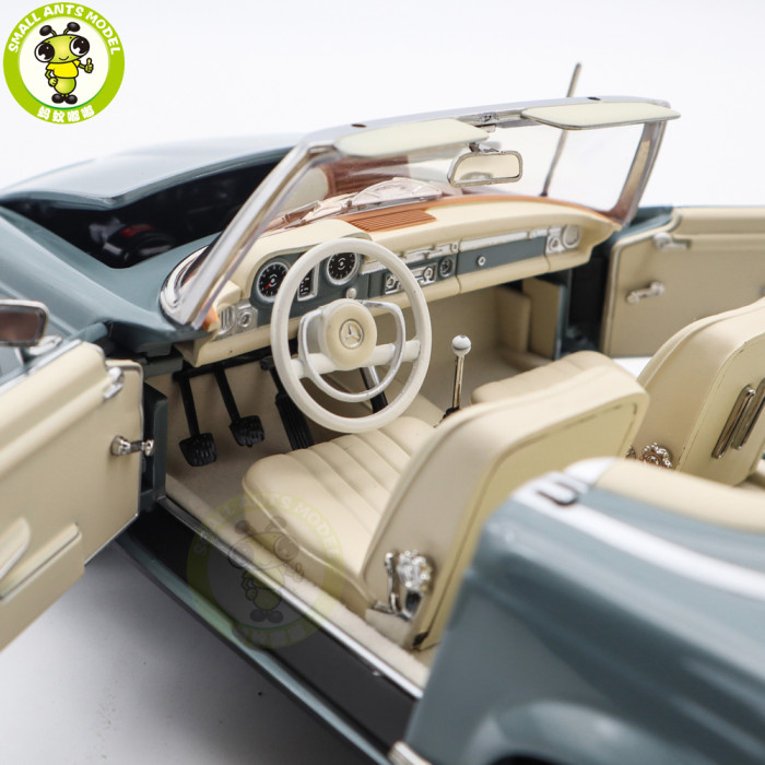 1/18 Mercedes Benz 230 SL 1963 W113 Norev 183992 Horizon Blue Diecast Model Toys Car Gifts For Father Friends
