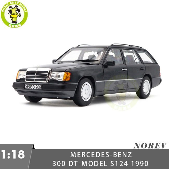 1/18 Mercedes Benz 300 DT-Model S124 1990 Norev 183960 Blueblack Metallic Diecast Model Toys Car Gifts For Father Friends