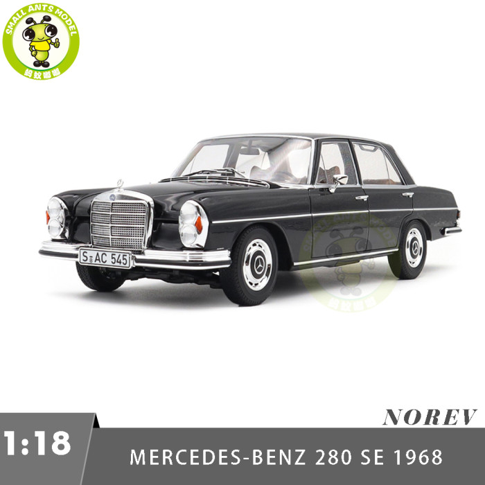 1/18 Mercedes Benz 280SE 280 SE 1968 W111 Norev 183762 Black Diecast Model Toys Car Gifts For Friends