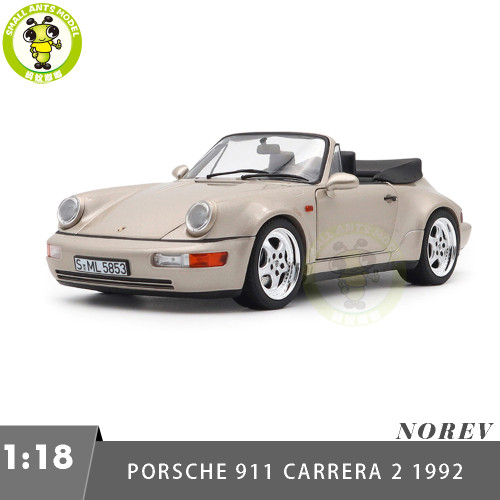 1/18 Porsche 911 Carrera 2 Turbo Look Cabriolet 1992 Norev 187140 Diecast Model Toys Car Gifts For Husband Boyfriend Father