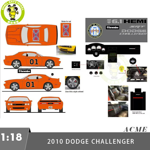 Pre-order 1/18 2010 Dodge Challenger ACME Diecast Model Car Toys Gifts