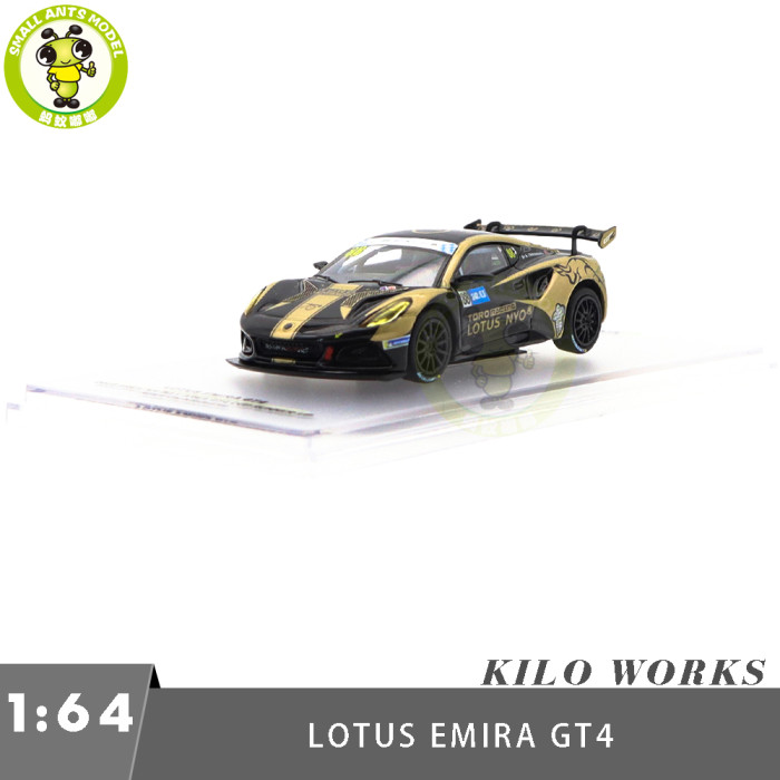 1/64 Kiloworks LOTUS Emira GT4 Adam Christodoulou 2023 Macau Lotus Team TORO #88 Diecast Model Toys Car Boys Girls Gifts